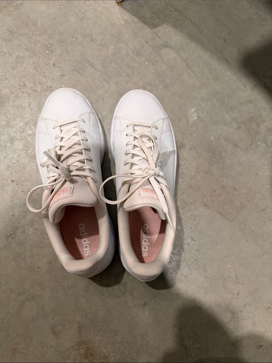 adidas Shoes - adidas White Low-Top Sneakers with Pink Insole